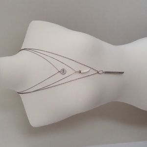 Triple Layer Necklace - 3 Strand Silver